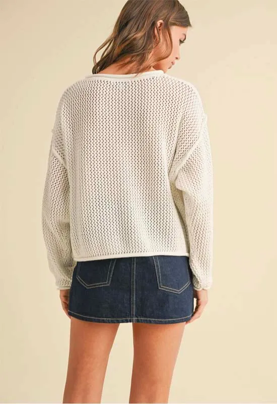 American Flag Knit Sweater - Ivory