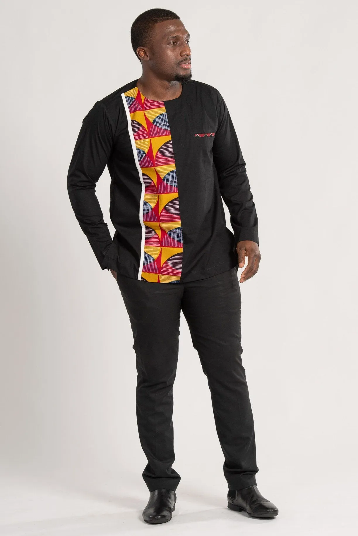Aruna Long Sleeves African Print Men Shirt