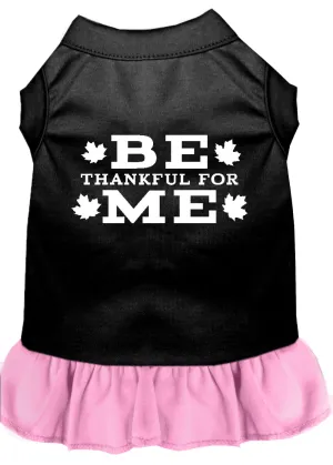 Be Thankful For Me Screen Print Dress Black With Light Pink Xxxl