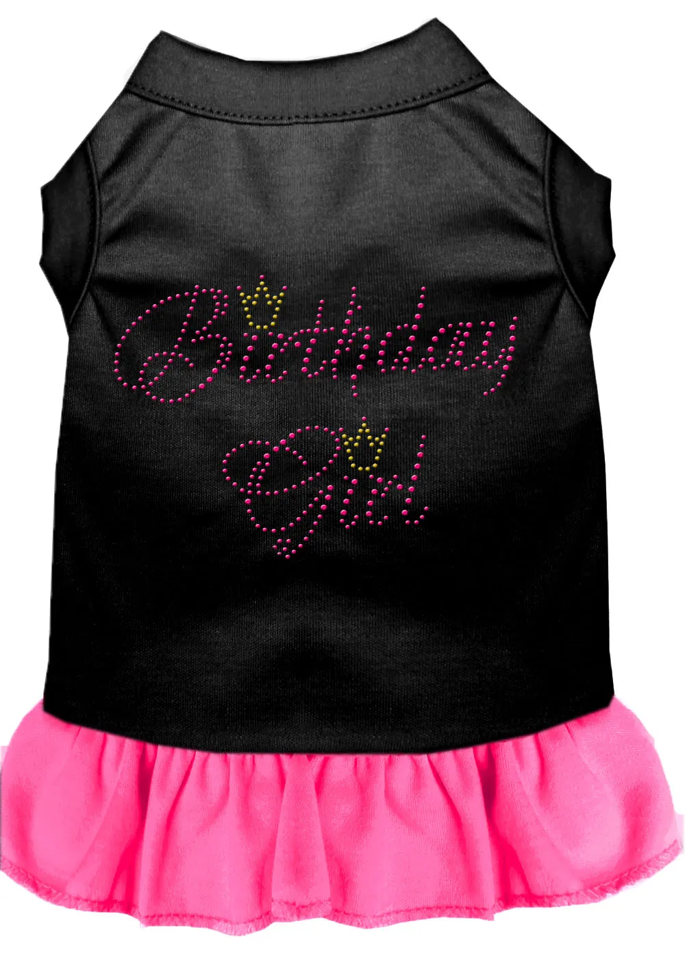 Birthday Girl Rhinestone Dress Black With Bright Pink Med