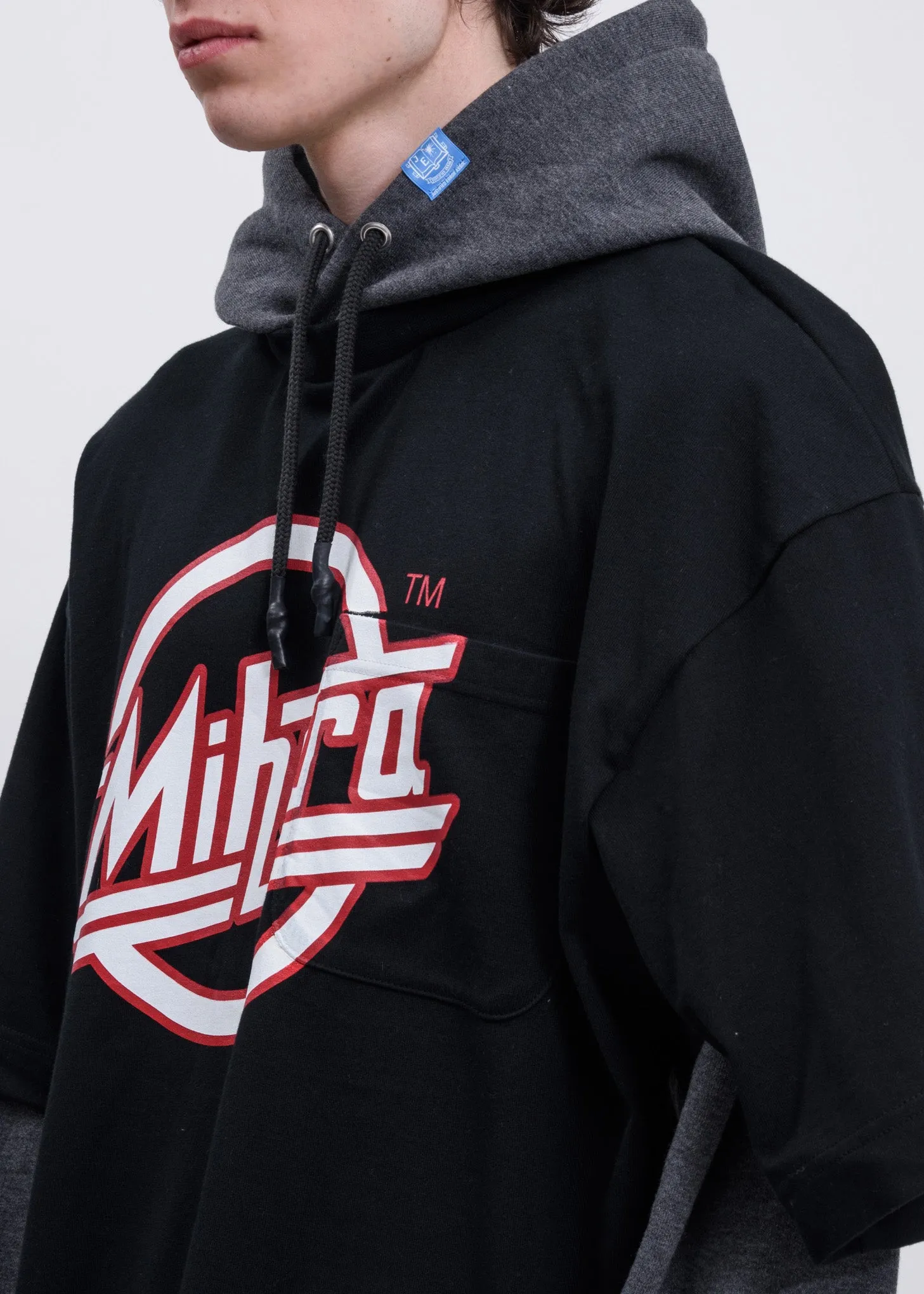 Black Three Sleeves Hoodie