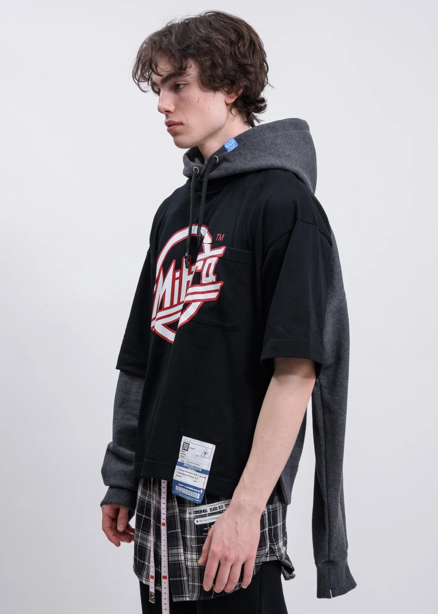 Black Three Sleeves Hoodie