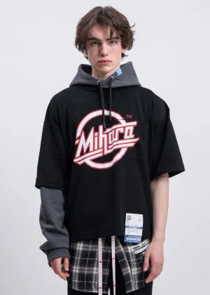 Black Three Sleeves Hoodie