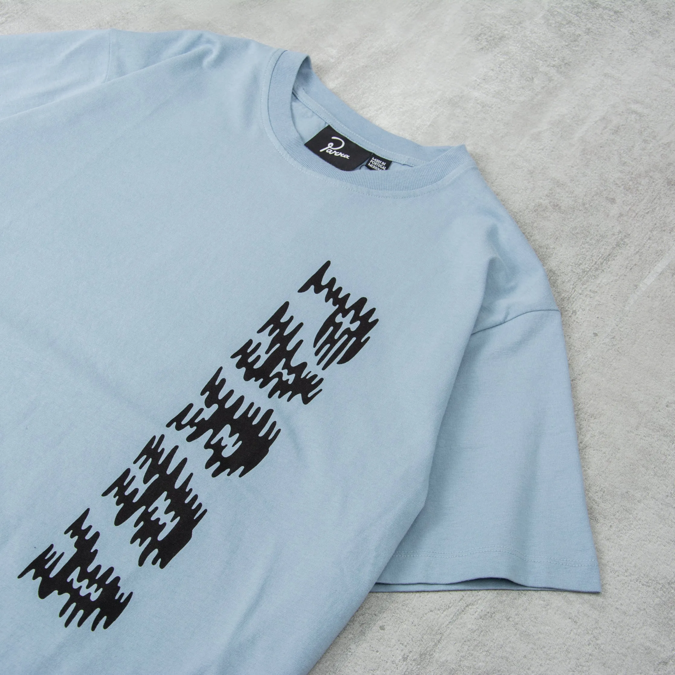 By Parra Wave Block Tremors Tee - Dusty Blue