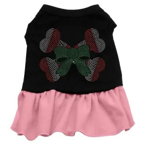 Candy Cane Crossbones Rhinestone Dress Black with Pink XS (8)