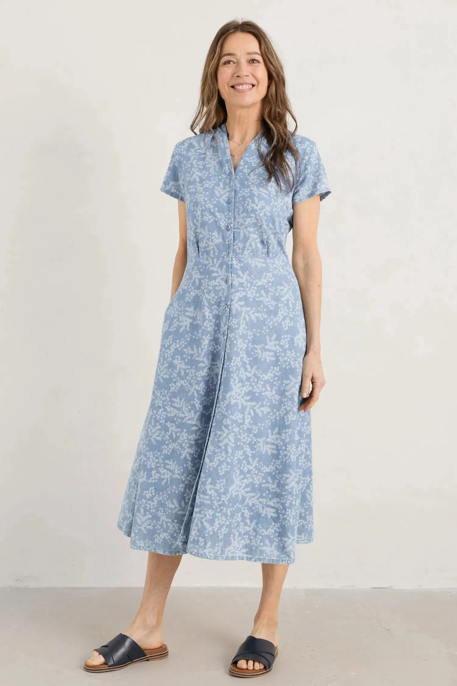 Carved Wood Dress - Mimosa Indigo