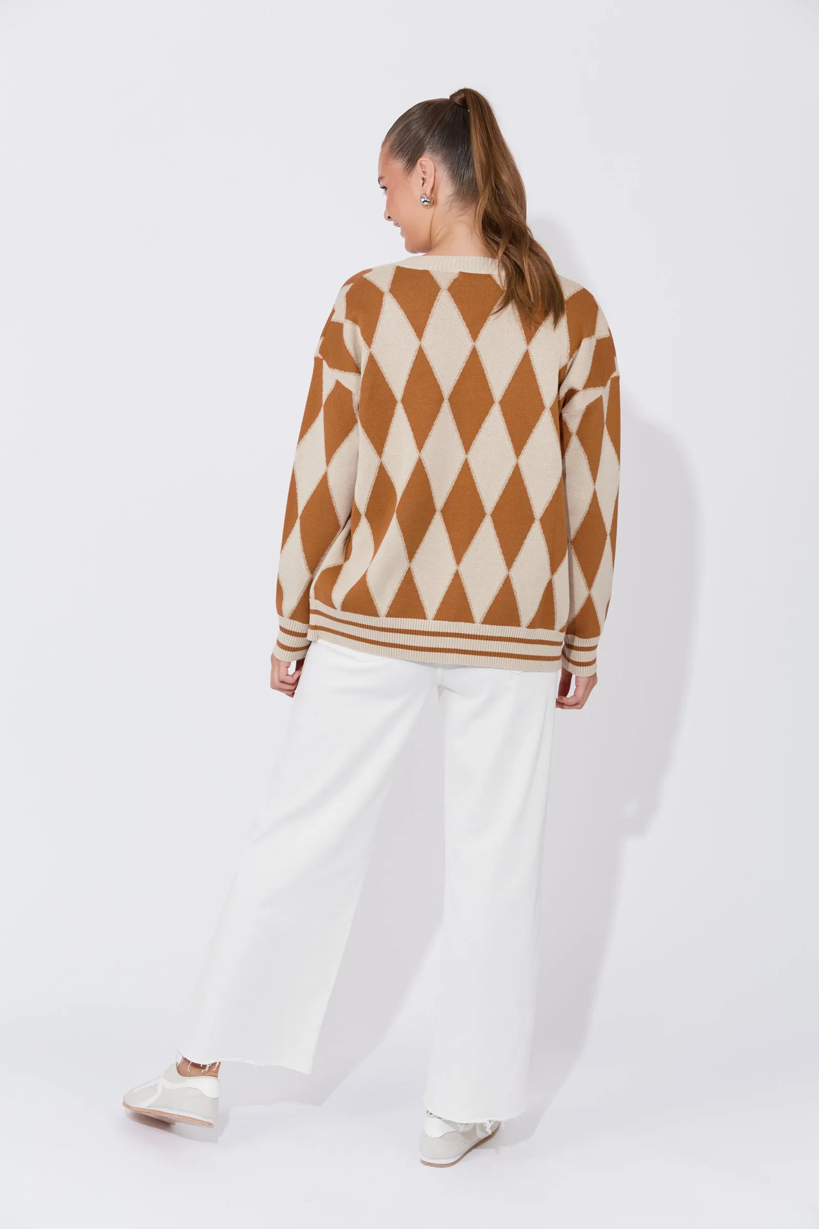 Casablanca Lurex Cardigan - Sand/Dune