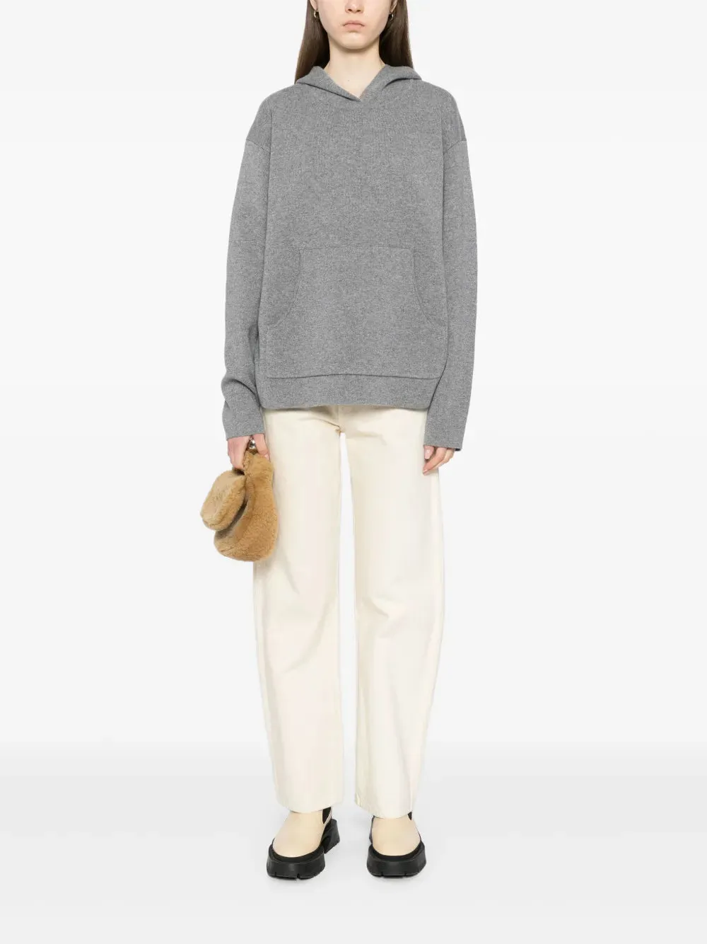 Cashmere Hoodie in Heather Grey