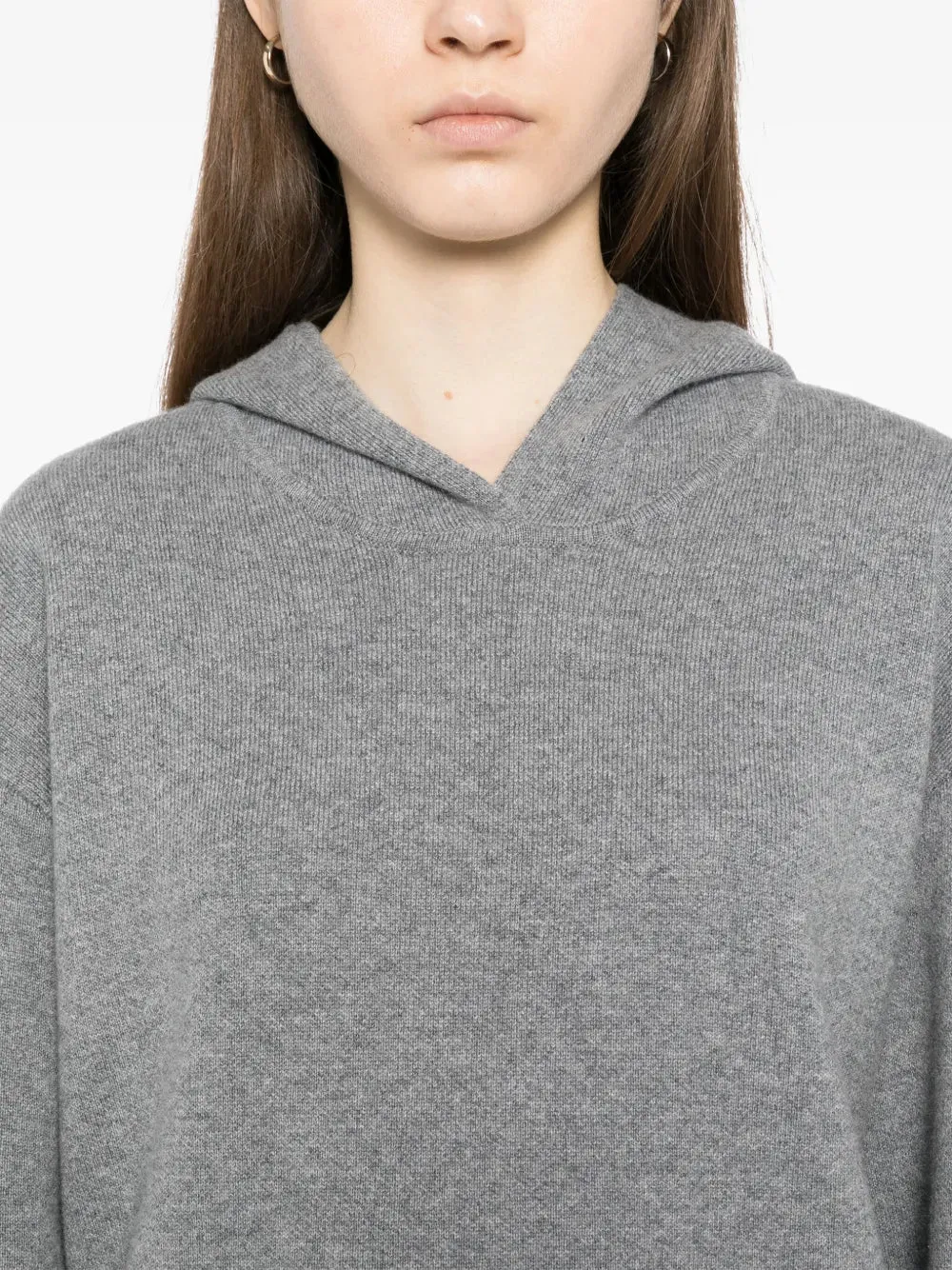 Cashmere Hoodie in Heather Grey