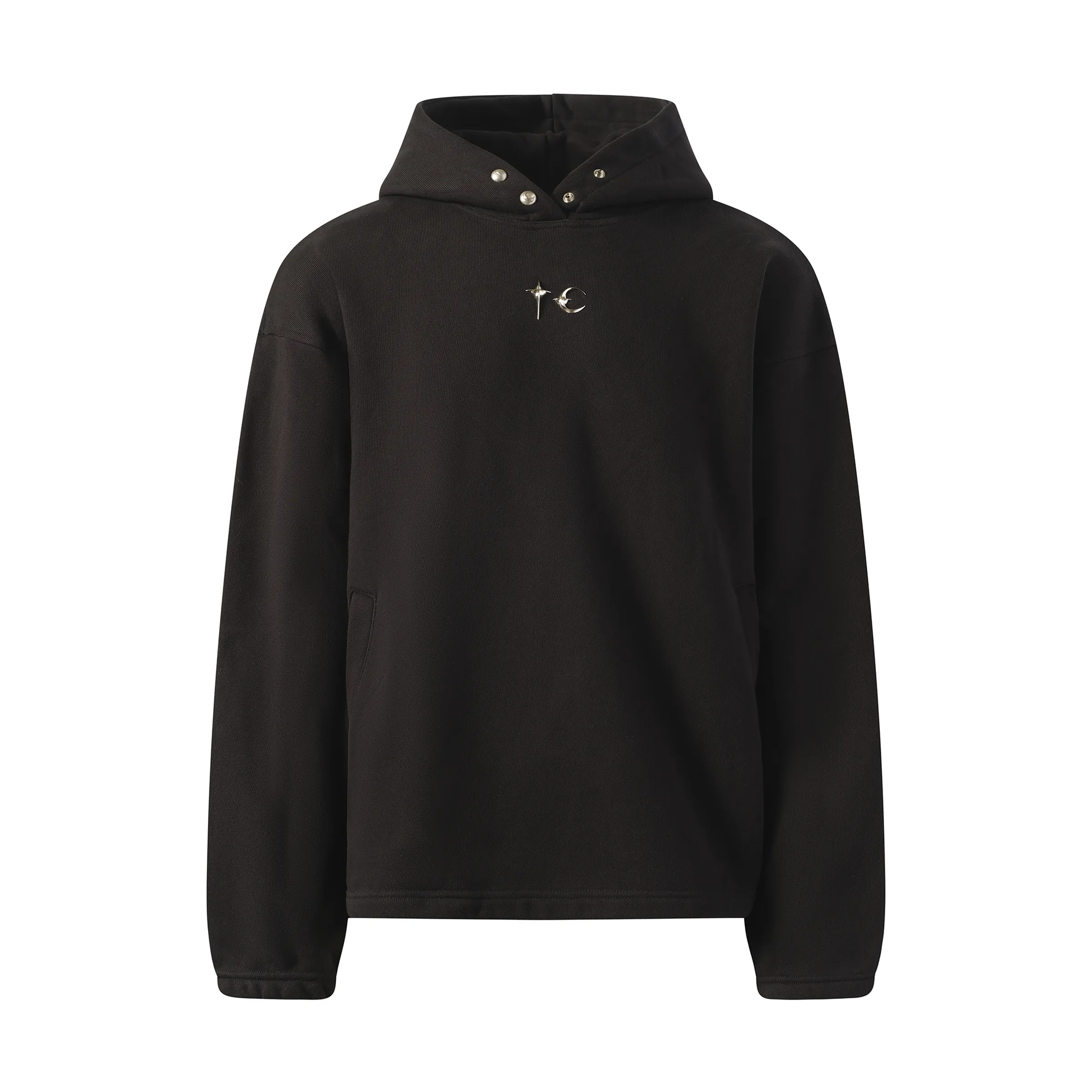 Color Emblem Hoodie in Black