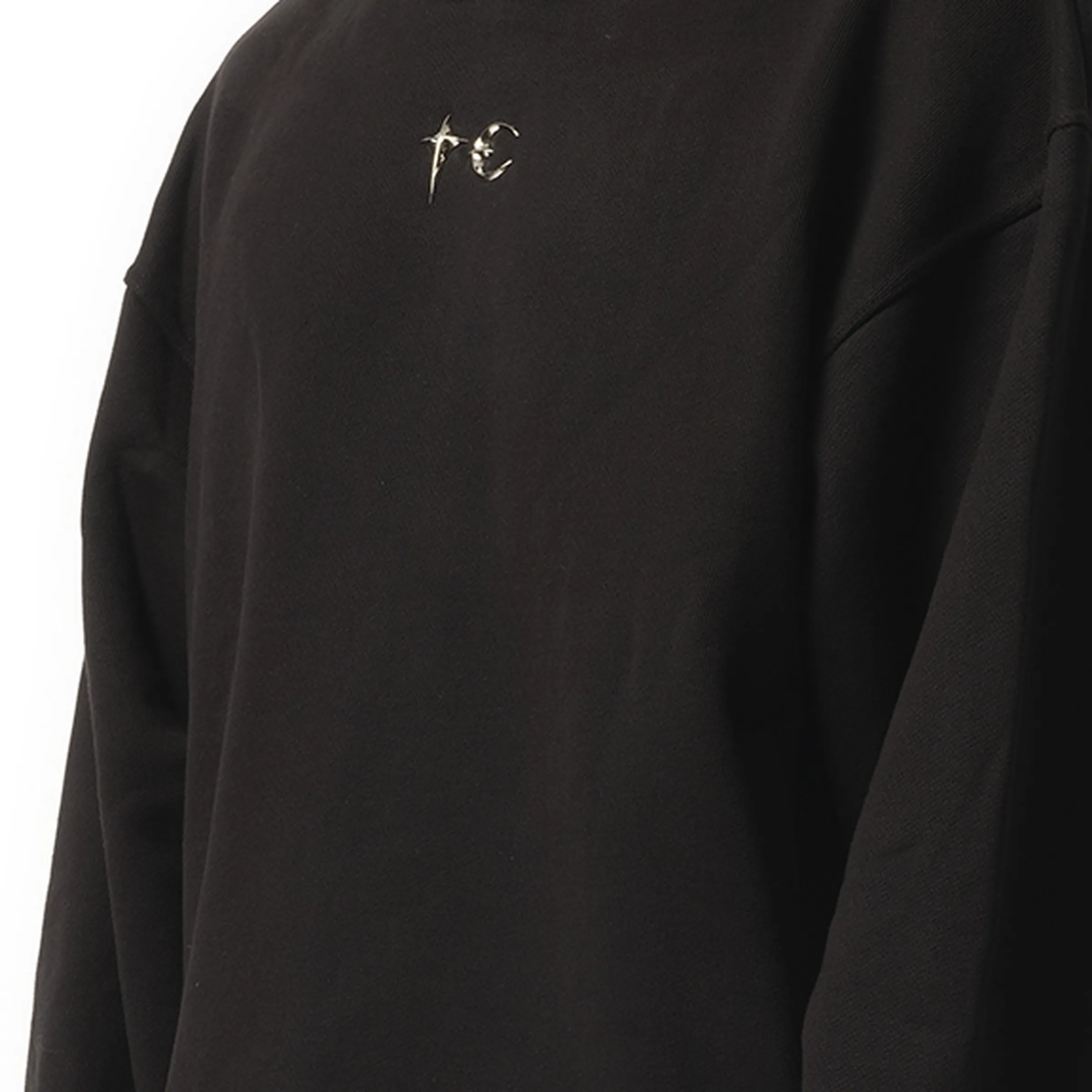 Color Emblem Hoodie in Black