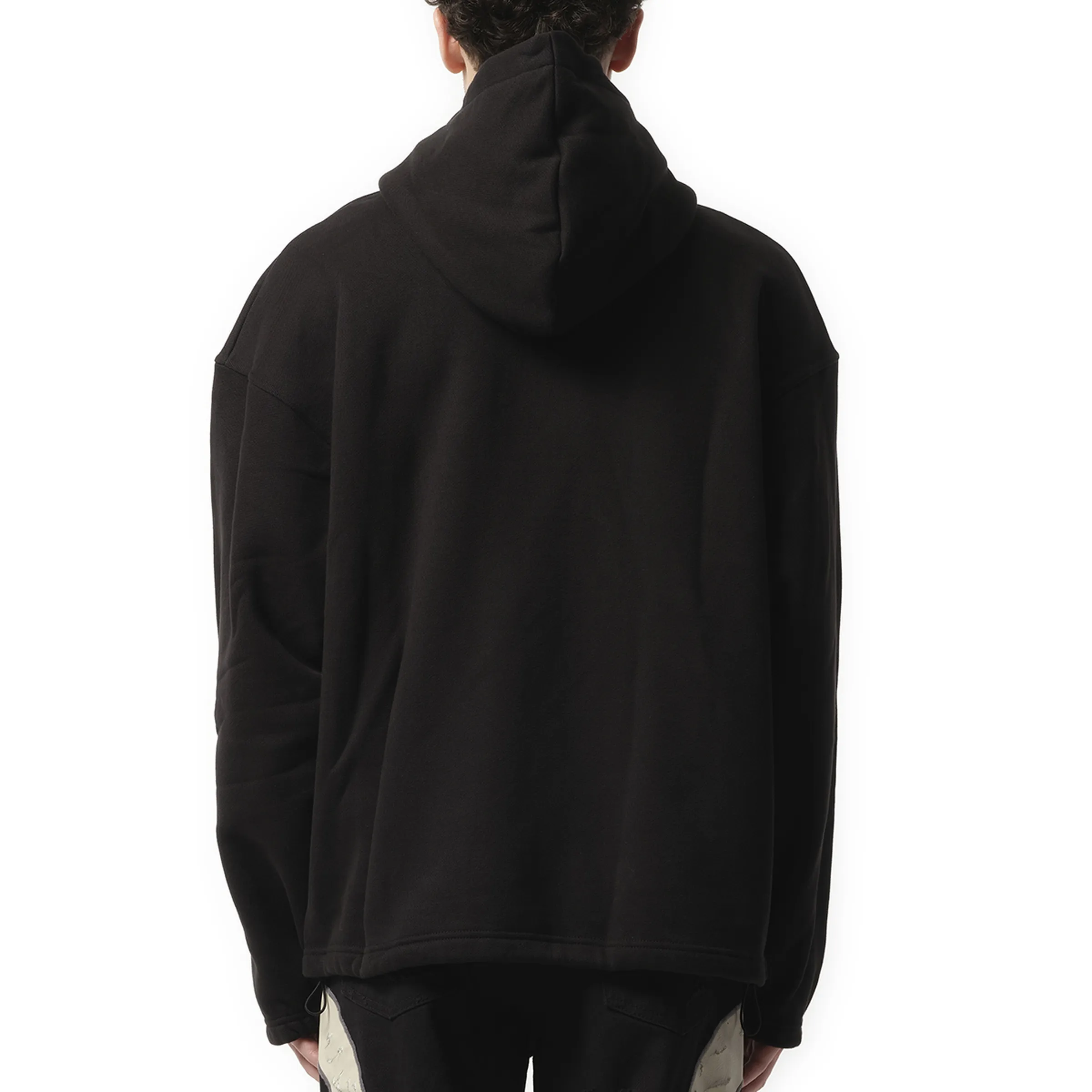 Color Emblem Hoodie in Black