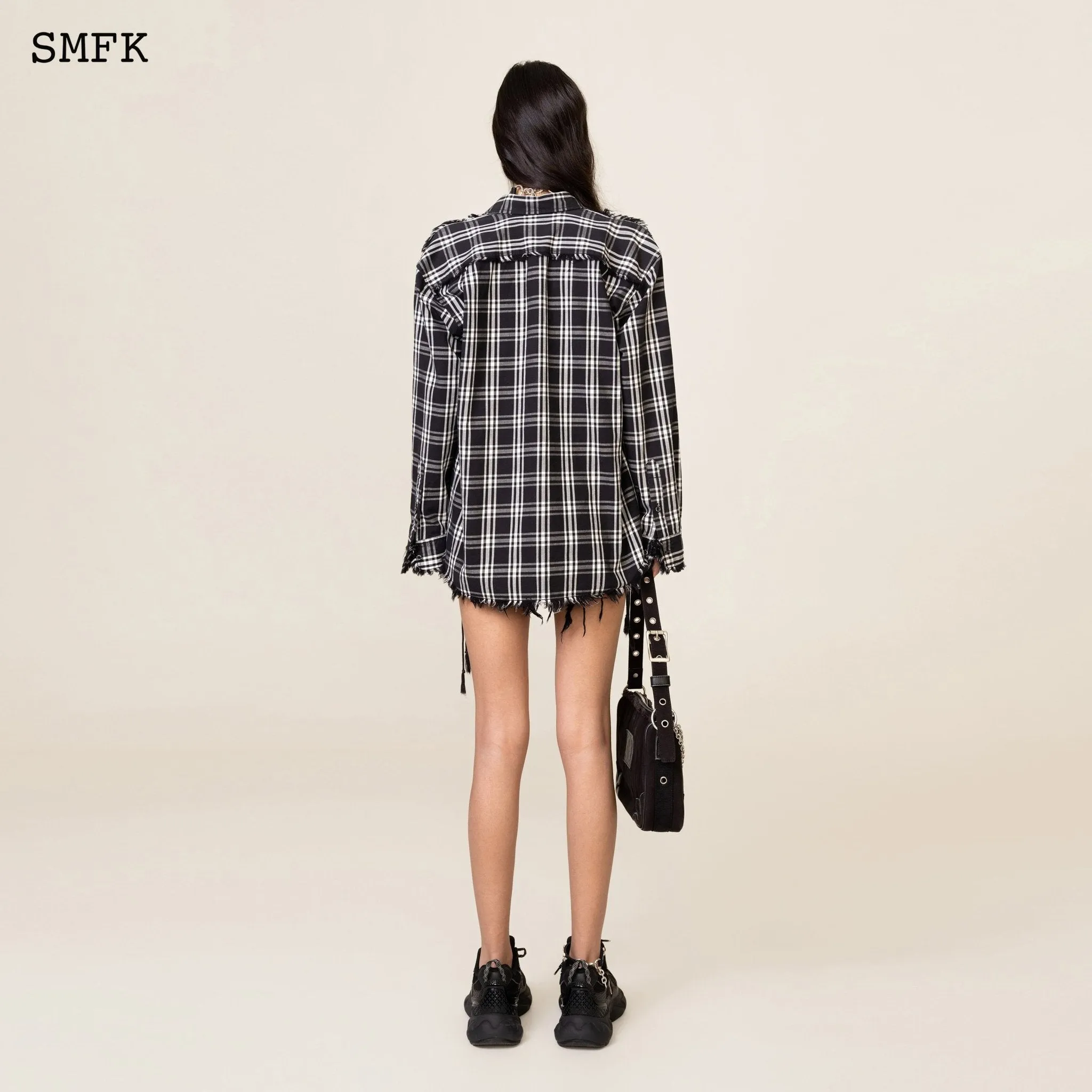 Compass Black Plaid Workwear Style Shirt