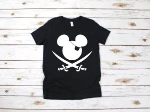 Custom Mickey Mouse Pirate Disney T shirt - Name Monogram Mickey Youth Kids Shirt  - Personalized Disney Matching Family Shirts