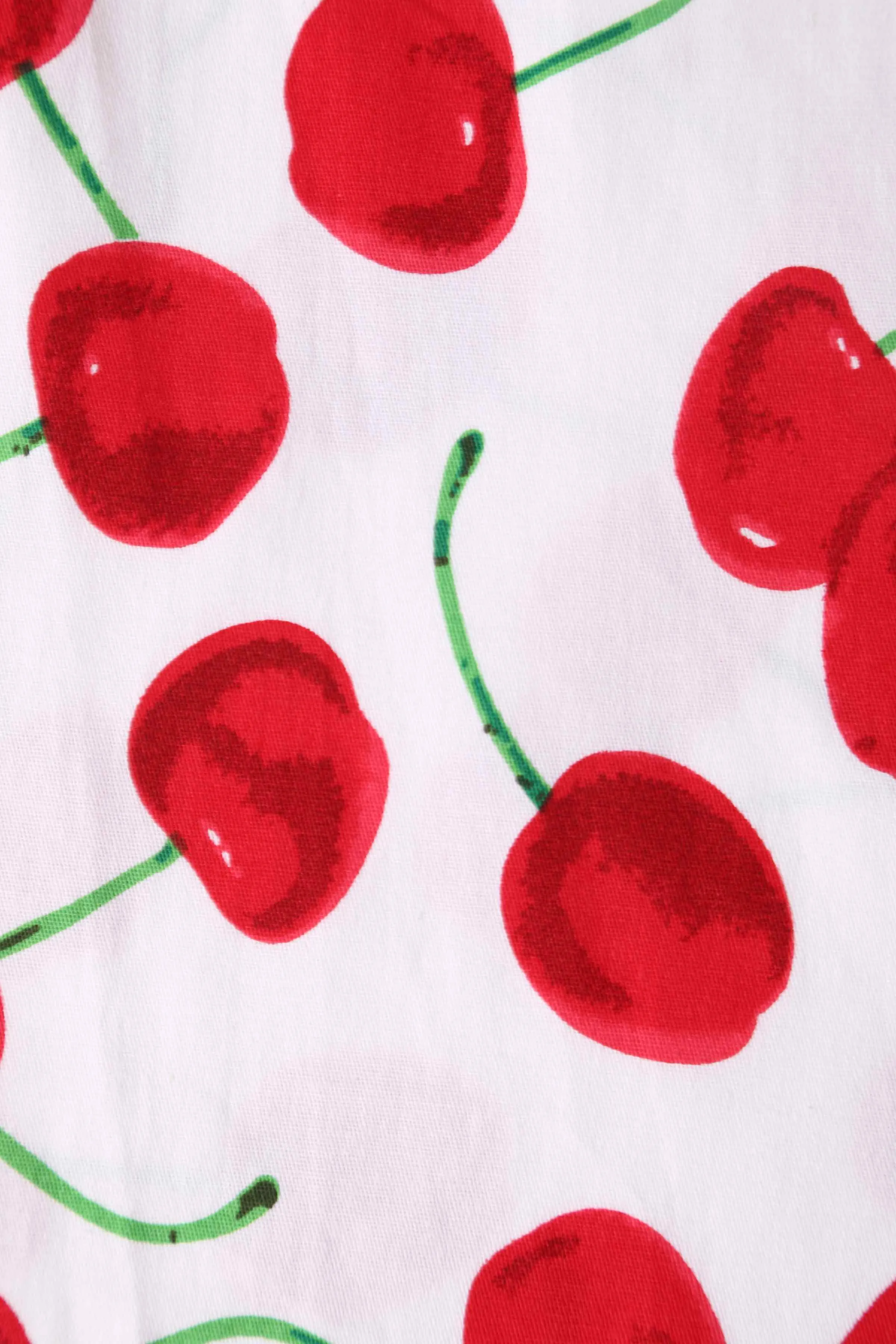 Darlene Red Cherry Dress In White
