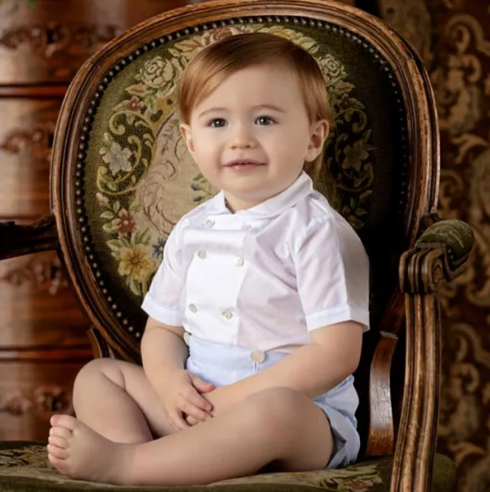 Feltman Brothers - Boys - Bobby Suit Dbl Breast  Navy White - 6mo