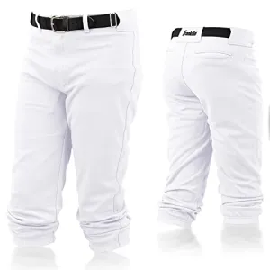 Franklin Sports Youth Baseball   Softball Pants - Knee High White Baseball Pants for Kids - Boys   Girls Knicker Style Baseball   Softball Pants with Belt Loop - White - Youth Small