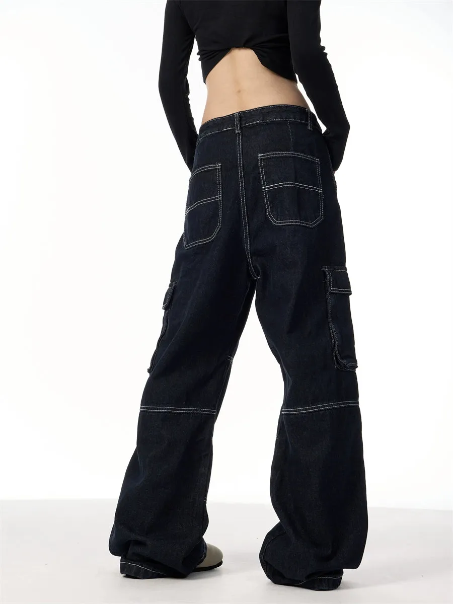 GKIKZ TIMELESS BIG POCKET HEAVY DENIM CARGO JEANS