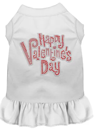 Happy Valentines Day Rhinestone Dress White Lg