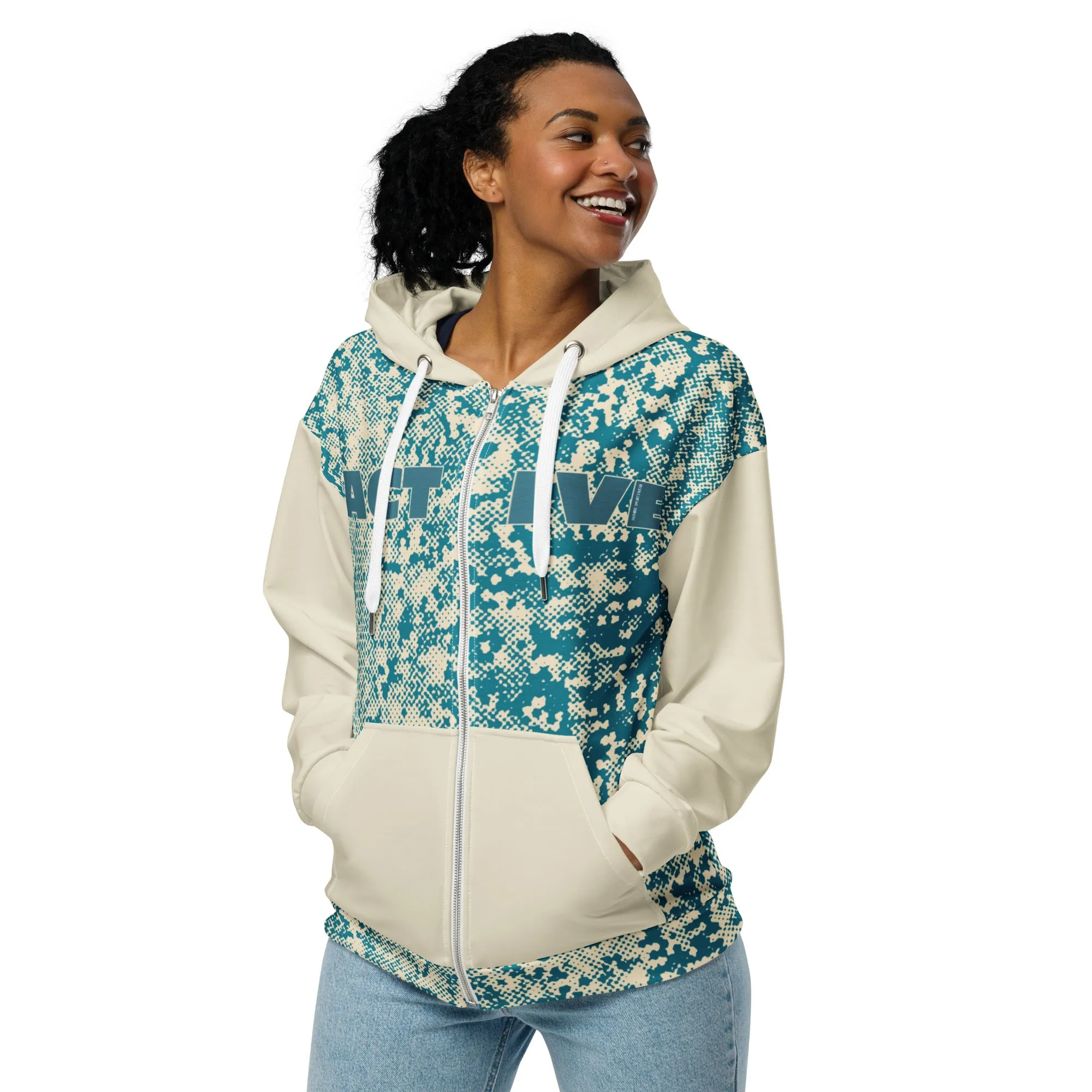 Humble Sportswear™ Women's Green Active Zip Hoodie