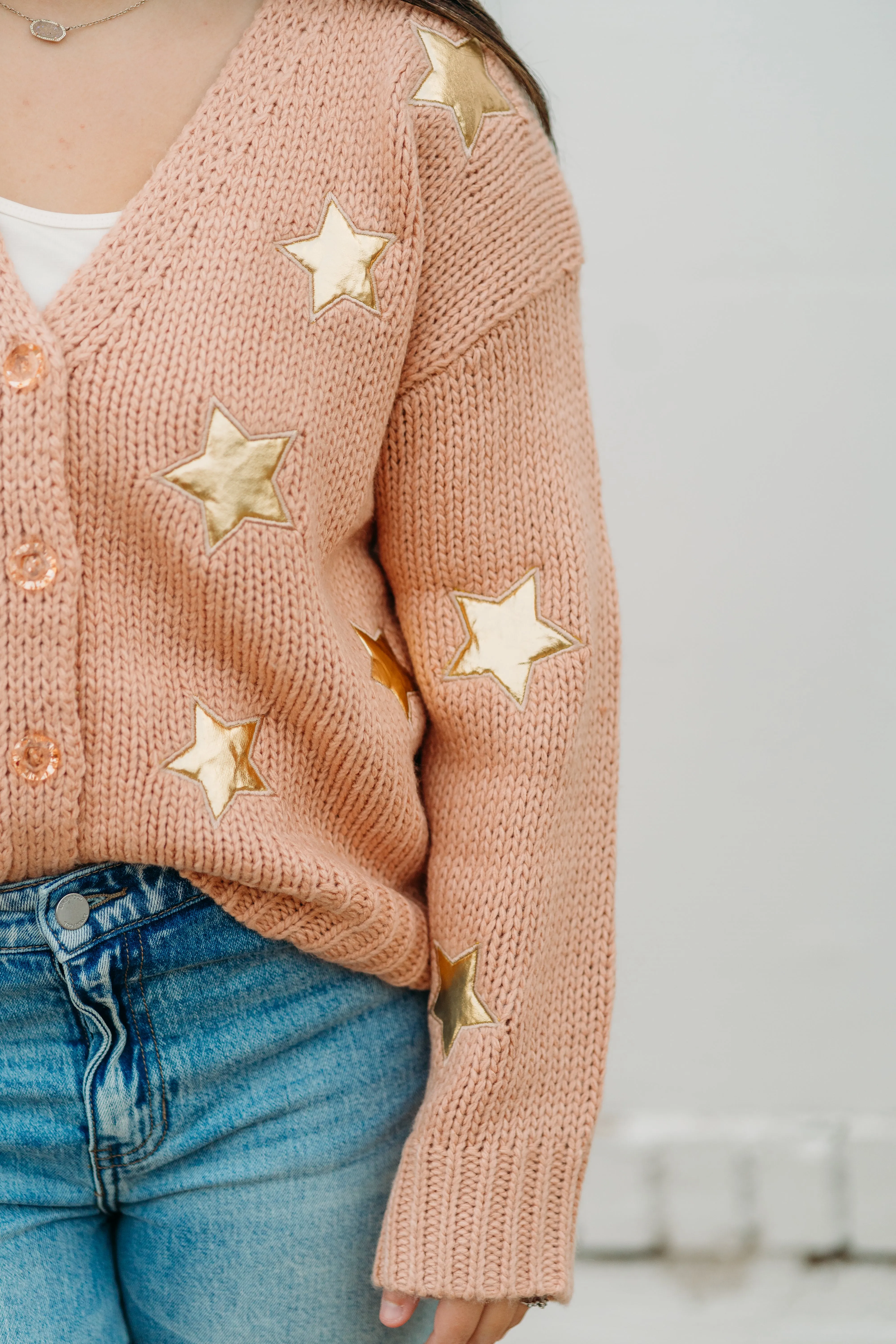 Ivy Jane: Gold Star Cardigan in Blush 930043
