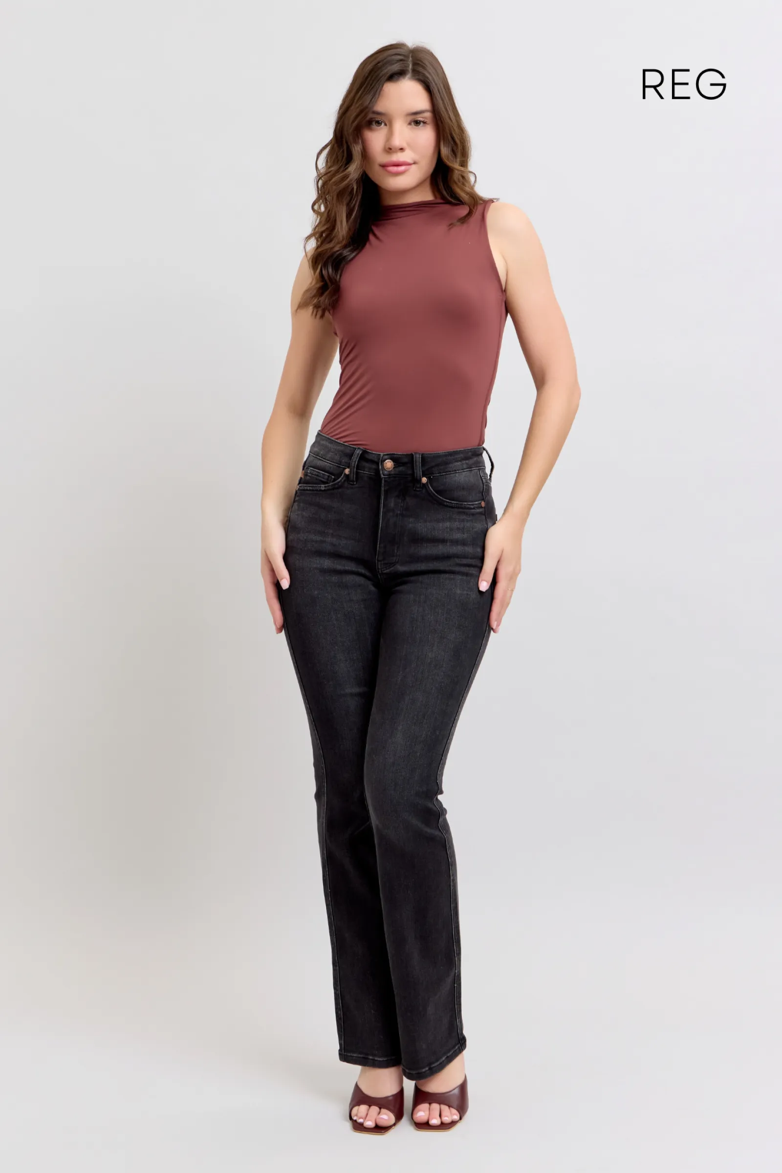 Judy Blue HW Tummy Control Black Bootcut Jeans