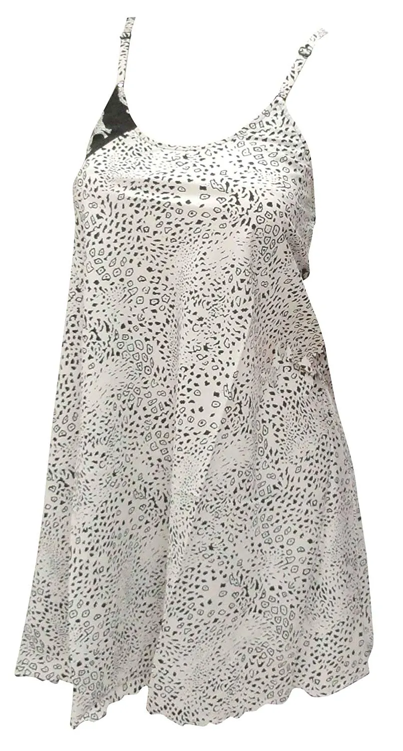 LA LEELA Women's Summer Tunic Top Swing T- Loose Beach Sundress Swim Cover Up White_F762 M