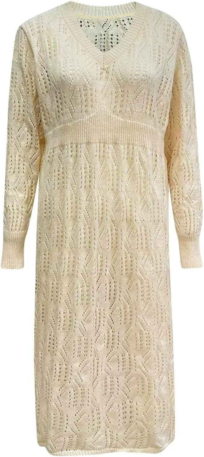 LCMTWX Long Sleeve Oversized Sweater Dress Sleeve Solid Knitted Fleece Dresses Loose Turtleneck Oversize Long Sleeve