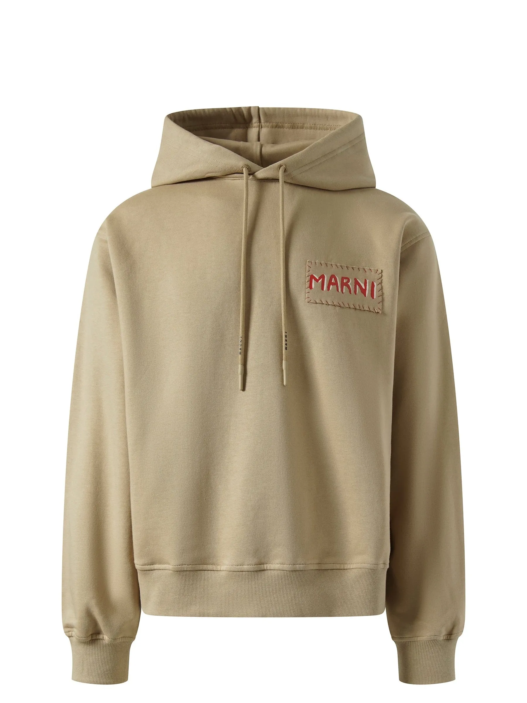 Logo Patch Hoodie in Winter Wheat