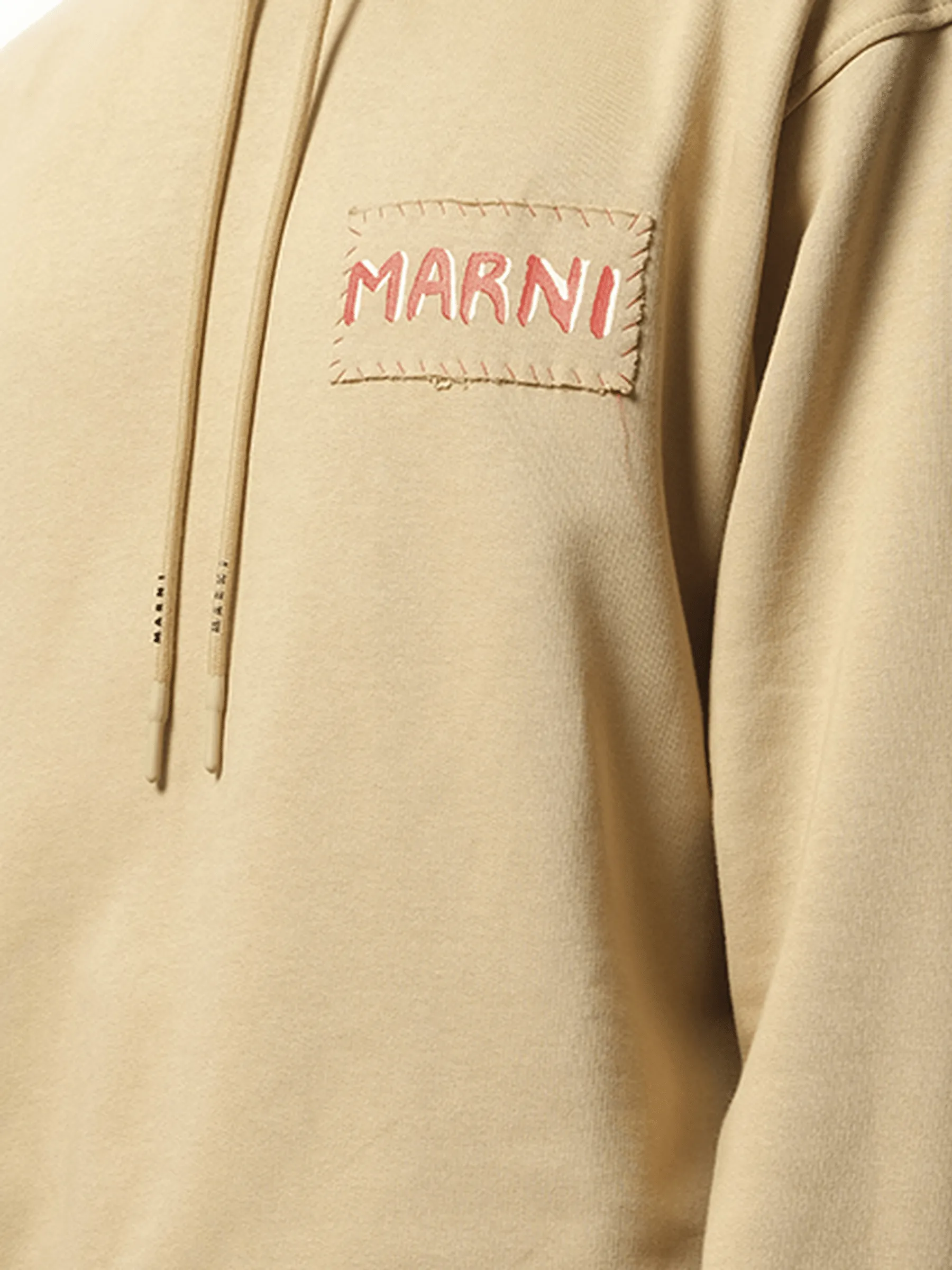 Logo Patch Hoodie in Winter Wheat