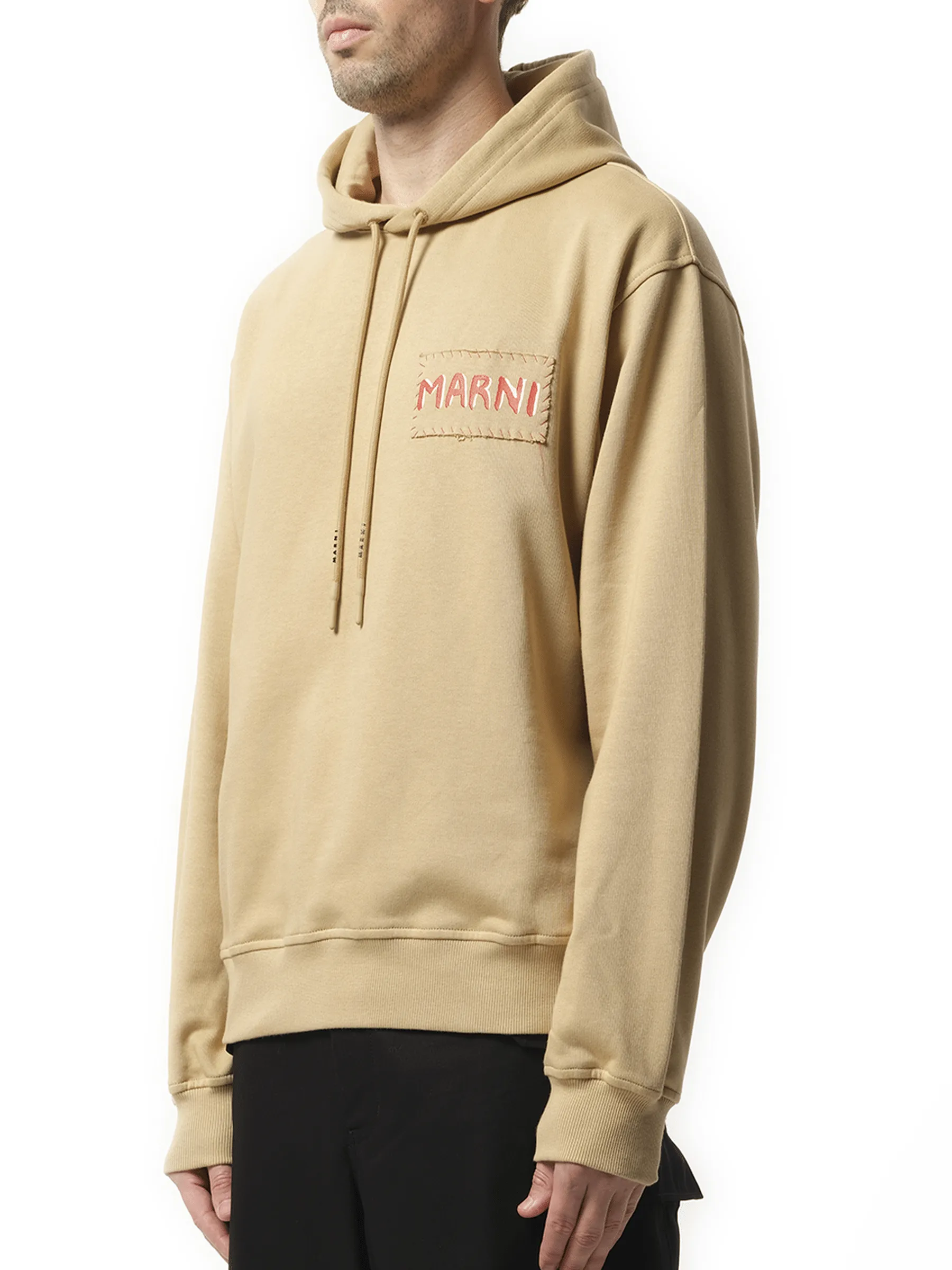 Logo Patch Hoodie in Winter Wheat