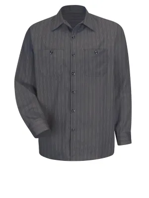 Men's Long Sleeve Industrial Striped Work Shirt