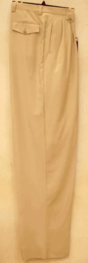 Mens Pleated Dress Pants Mizzani Pleated Super 120'S -long rise big leg slacks Beige Wide Leg Dress Pants Pleated baggy dress trousers
