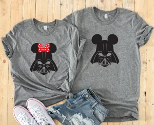Minnie Darth - Mickey Darth Vader Shirts - Disney Couples - Matching Shirts