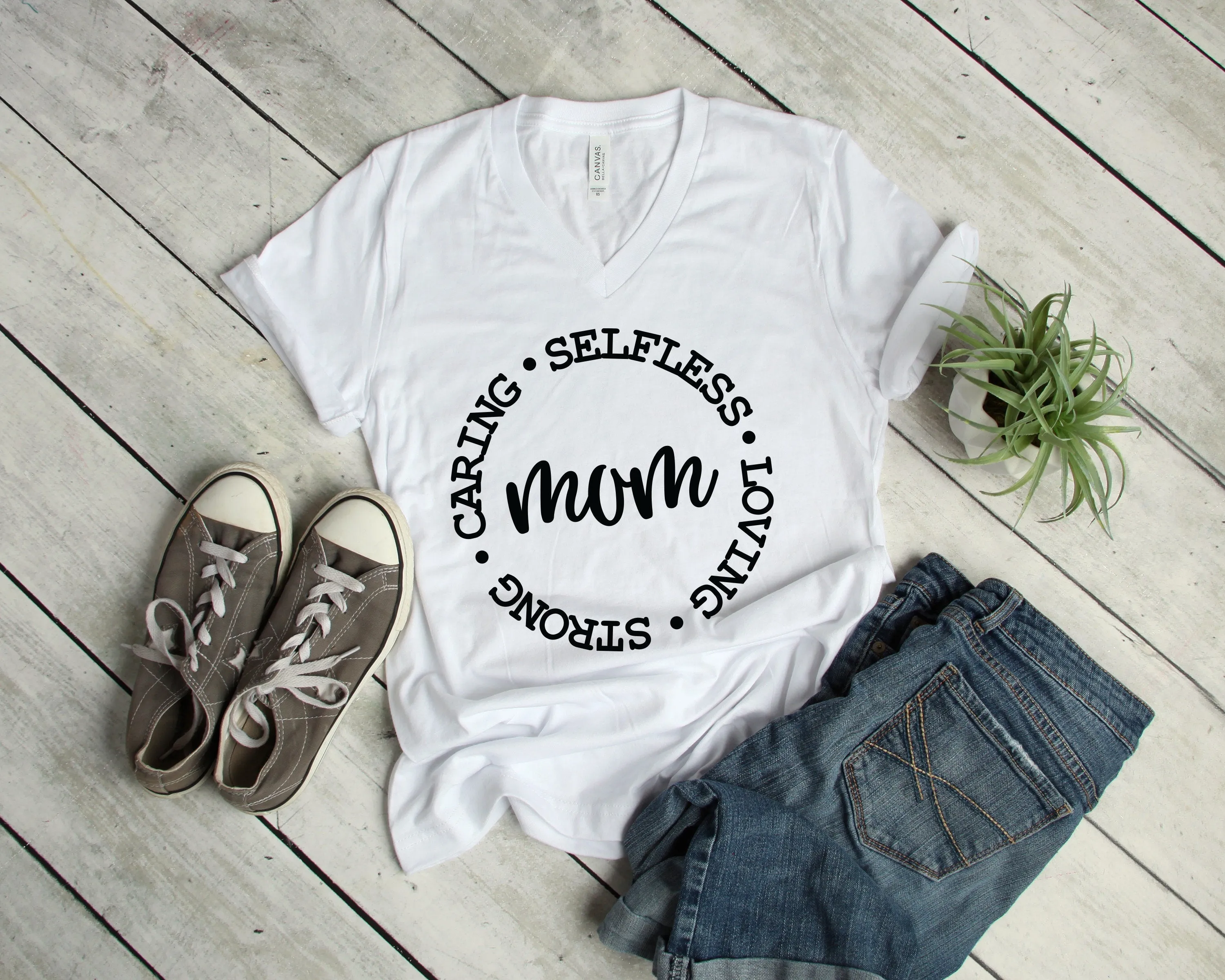 Mom T Shirt -Mother's Day Gift Idea - Selfless Caring Loving Strong MOM