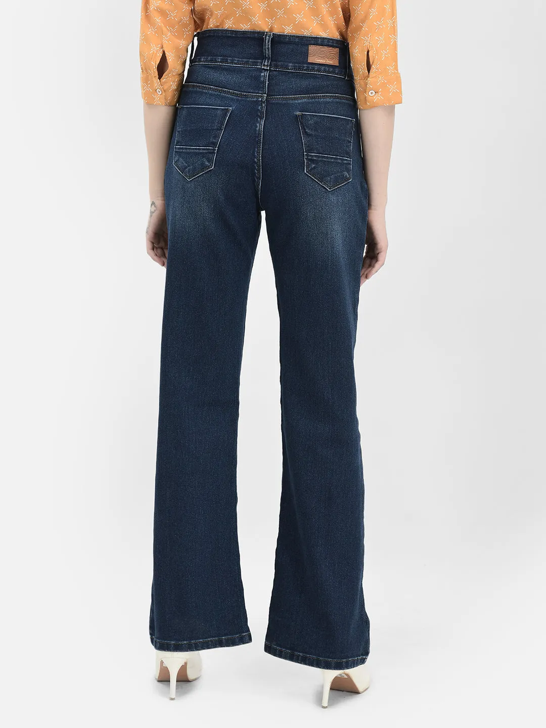 Navy Blue Bootcut Stretchable Jeans