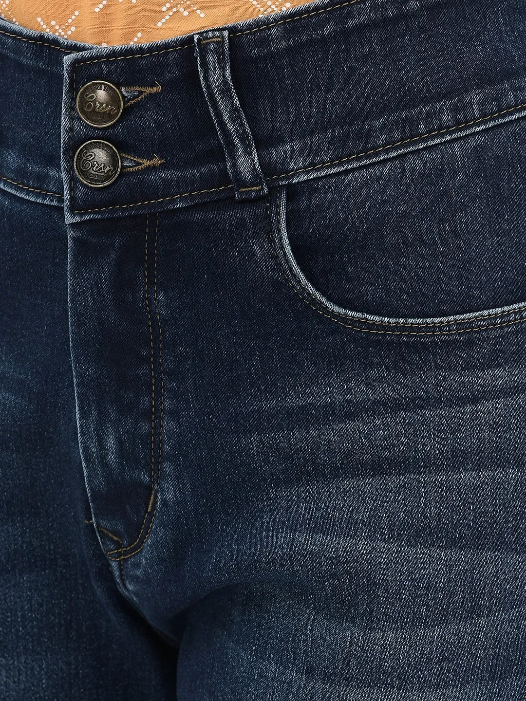 Navy Blue Bootcut Stretchable Jeans