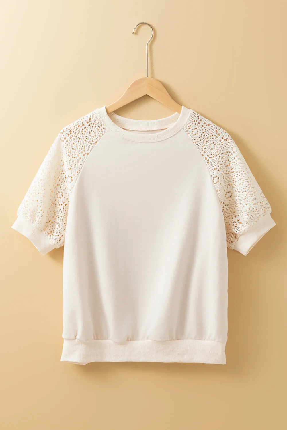 Paulina Lace Crochet Short Sleeve Top