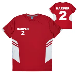 Personalised Red and White Training Shirt - Mens