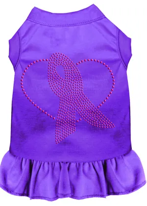 Pink Ribbon Rhinestone Dress Purple Xxxl