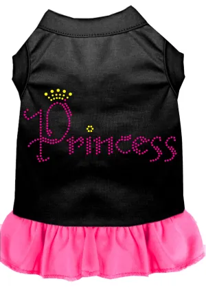 Princess Rhinestone Dress Black With Bright Pink Lg