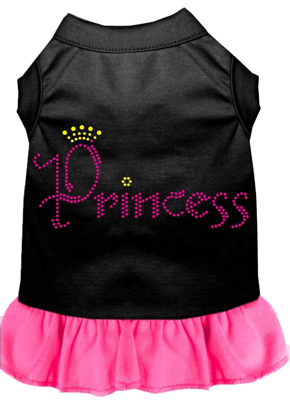 Princess Rhinestone Dress Black With Bright Pink Lg