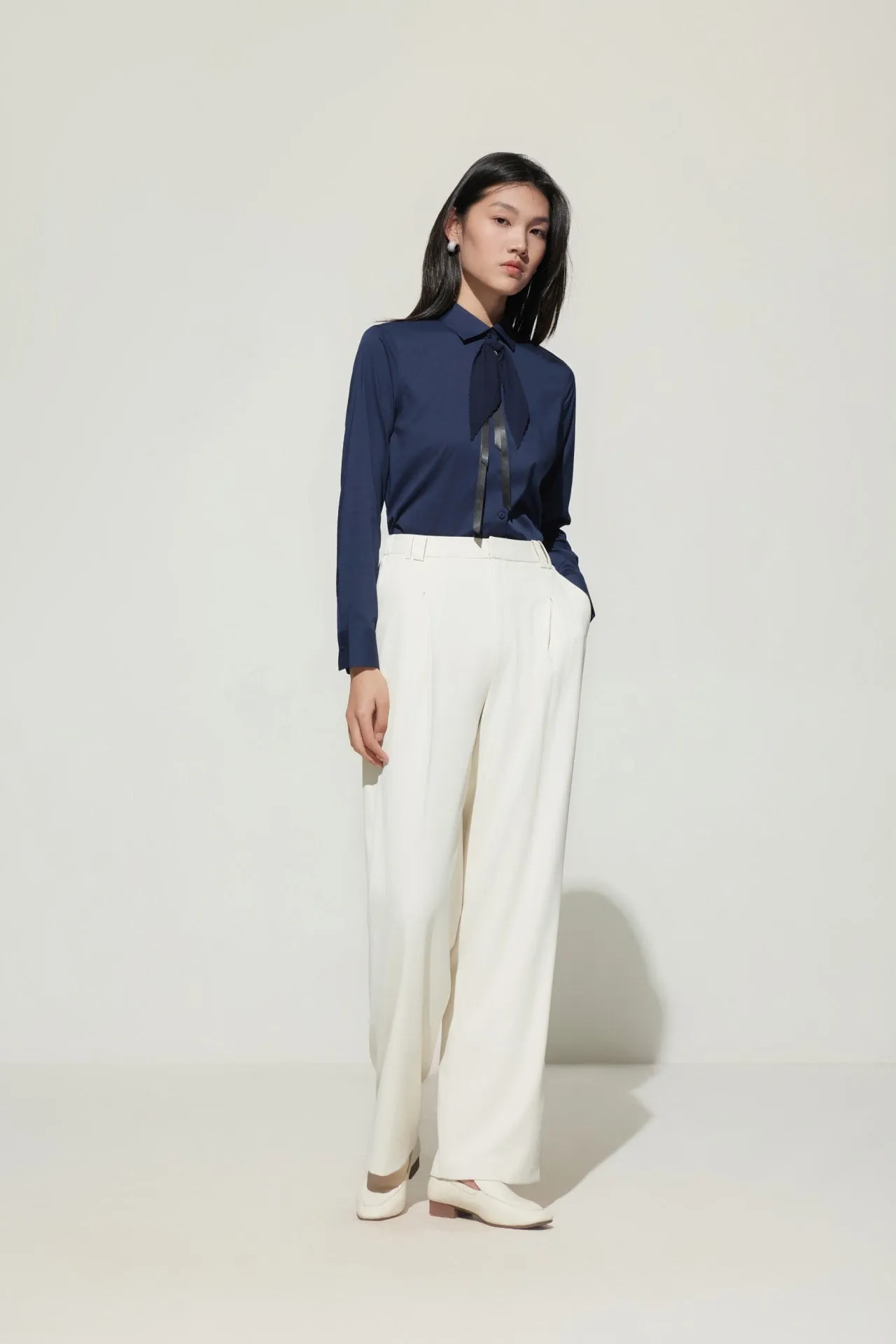 Rayon Blend Shirt With Detachable Tie