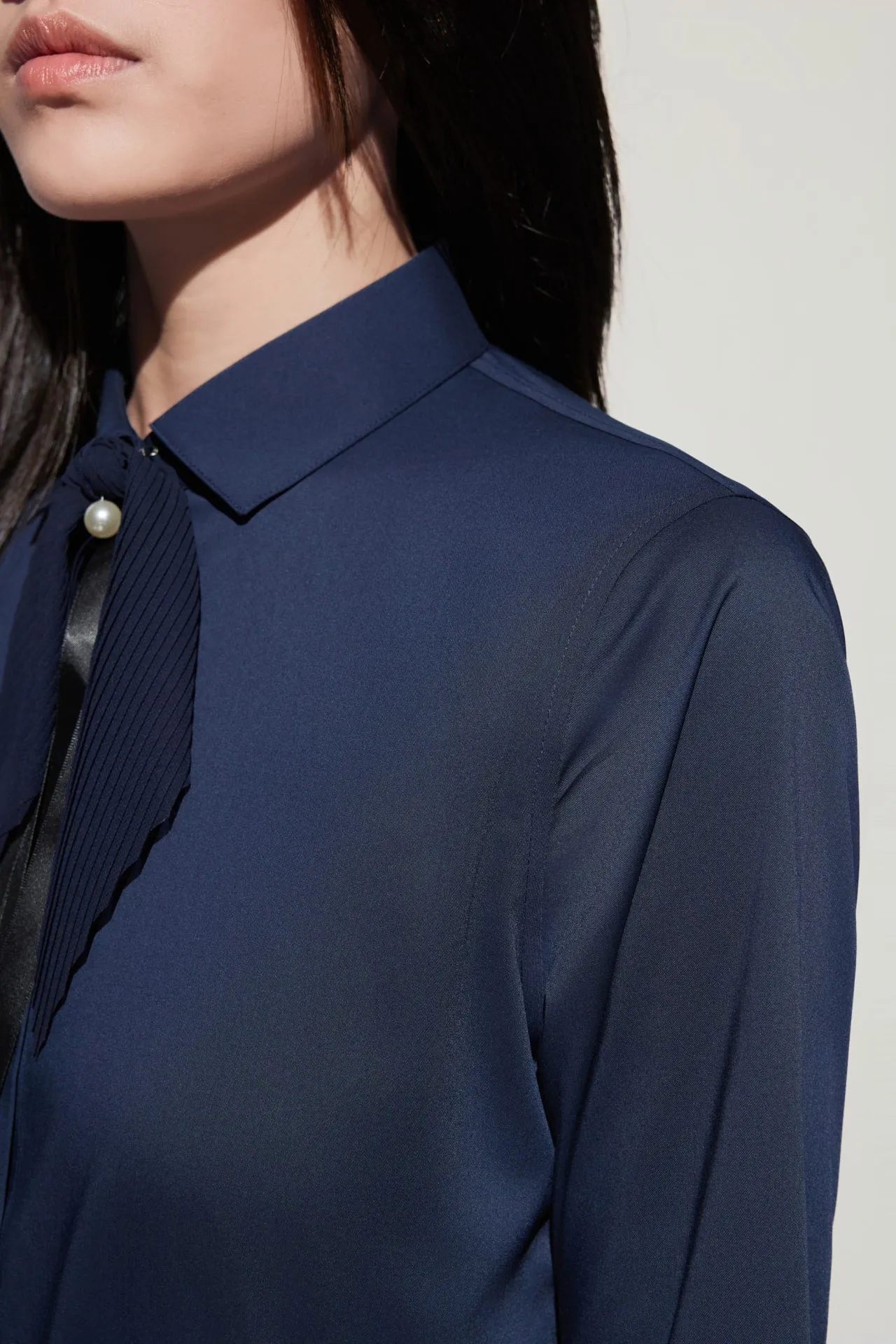 Rayon Blend Shirt With Detachable Tie