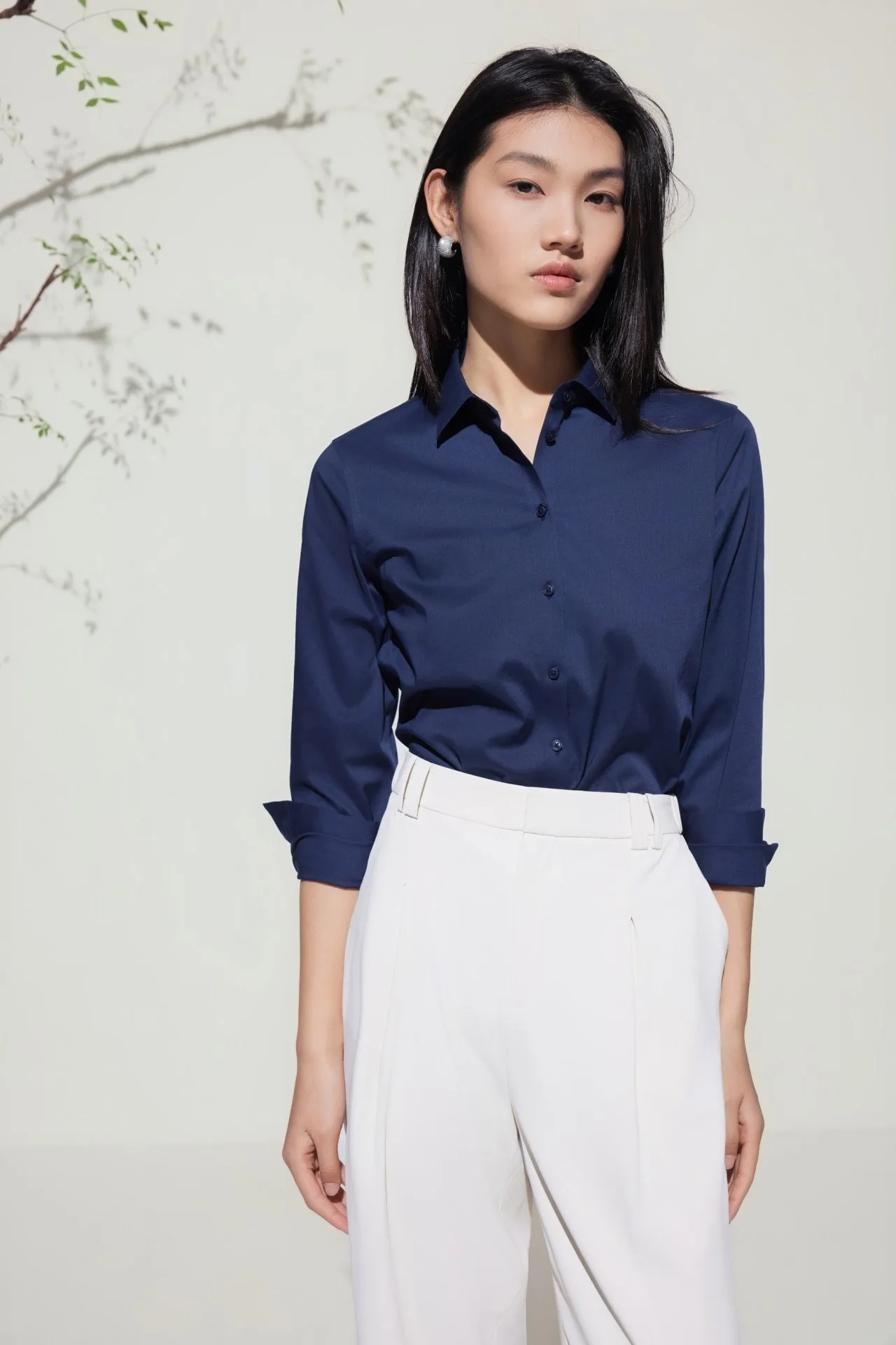 Rayon Blend Shirt With Detachable Tie