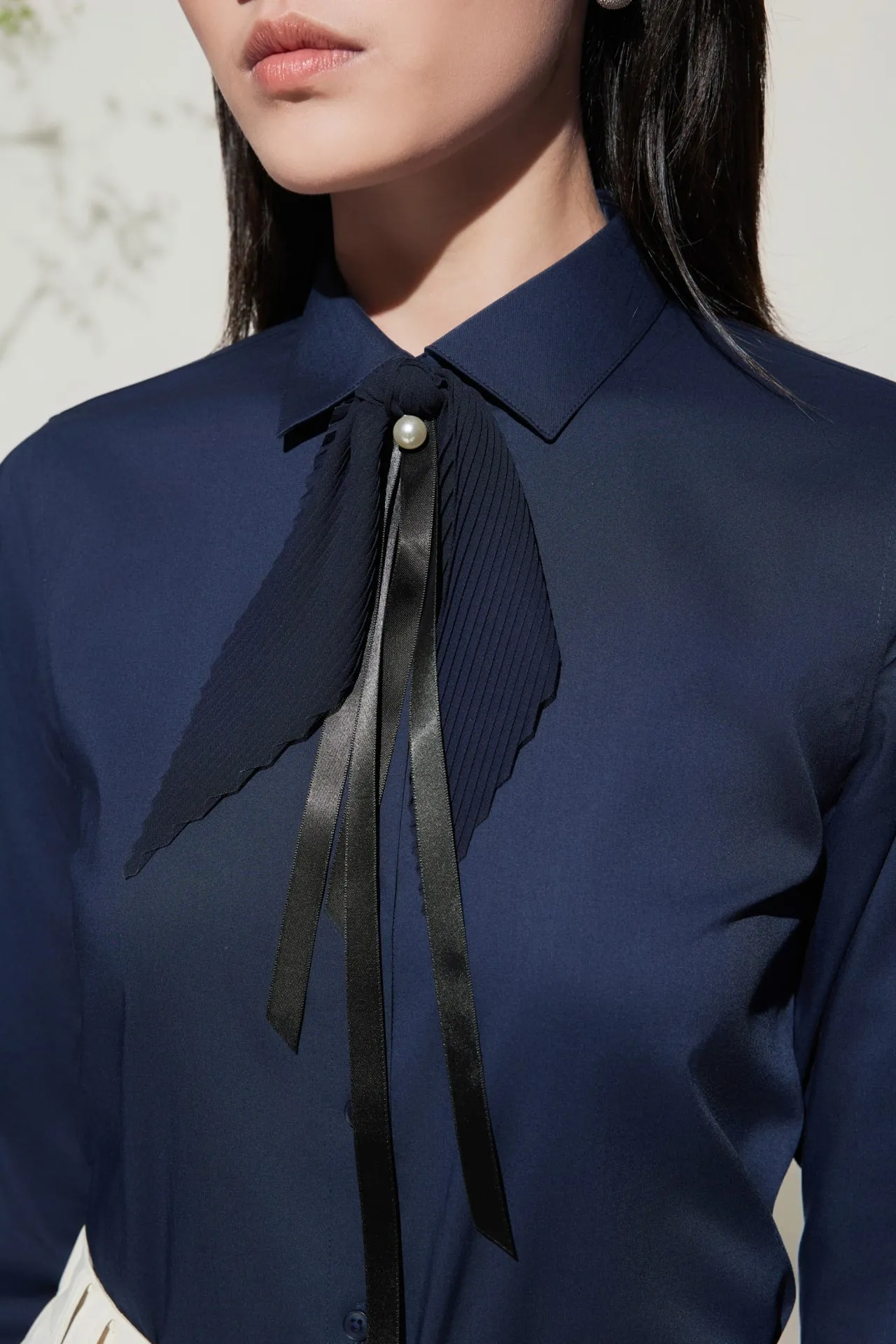 Rayon Blend Shirt With Detachable Tie