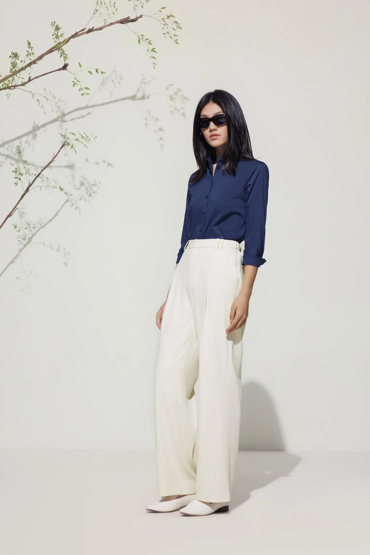 Rayon Blend Shirt With Detachable Tie