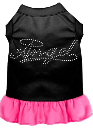 Rhinestone Angel Dress Black With Bright Pink Xxxl