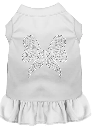 Rhinestone Bow Dress White Xl