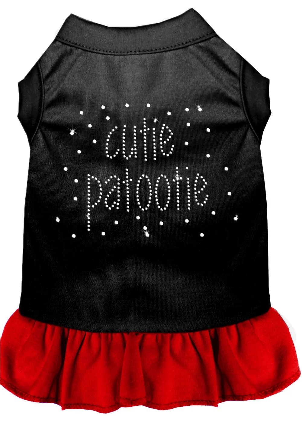 Rhinestone Cutie Patootie Dress Black With Red Xs
